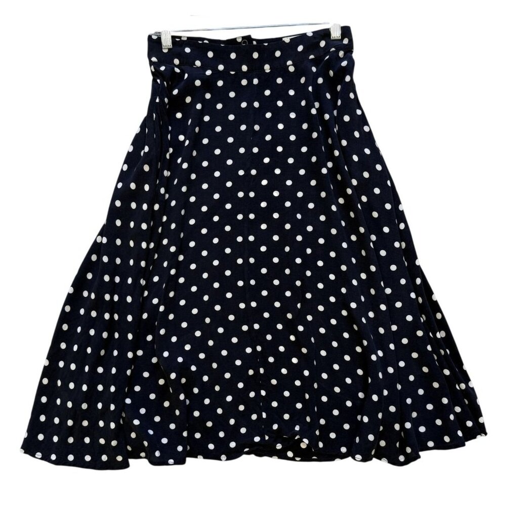 Weiz Copenhagen Womens Polka Dot A-Line Skirt Navy White S Flirty Coquette - Picture 3 of 5